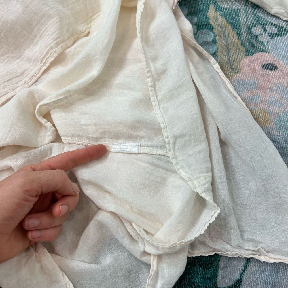 JP and Mattie Cream Boho Peasant blouse Cotton Shell Buttons Layered Tunic - Picture 9 of 15